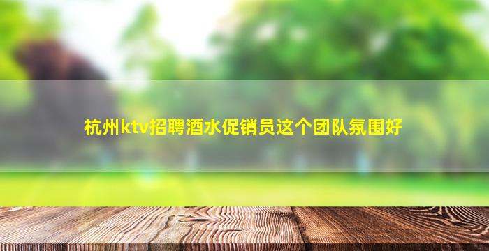 杭州ktv招聘酒水促销员这个团队氛围好